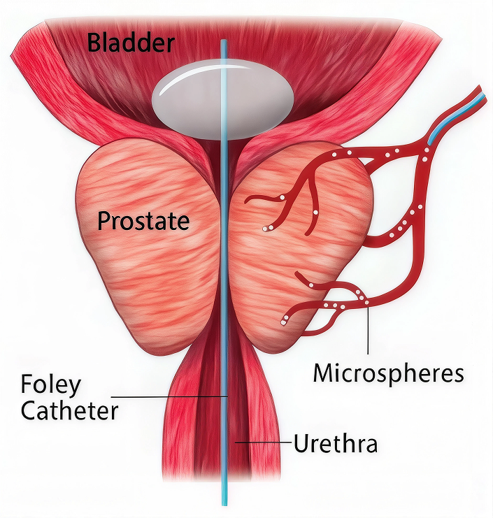 Prostatic artery embolisation illustration